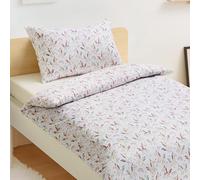 Amazon Basics Ensemble de Housse de Couette Réversible en Microfibre pour Enfant 100 x 135 cm et 1 Taie d’Oreiller 40 x 60 cm pour Berceau, Licorne et Arc-en-Ciel