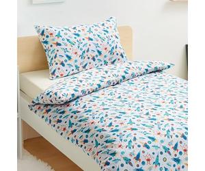 Amazon Basics Ensemble de Housse de Couette Réversible en Microfibre pour Enfant 100 x 135 cm et 1 Taie d’Oreiller 40 x 60 cm pour Berceau, Aventure Cosmique