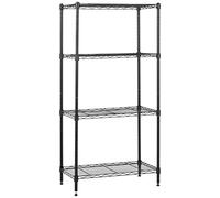 Amazon Basics Étagère à 4 tablettes étroites réglables en Hauteur avec Pieds de nivellement, Charge Max. 363 kg, Noir, 34 L x 58.9 W x 121.9 H cm