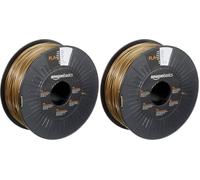 Amazon Basics Filament PLA pour imprimante 3D, 1.75 mm, D'or, Bobine, 1 kg (Lot de 2)