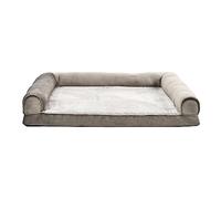 Amazon Basics Grand lit pour chien avec soutien en forme de U et housse amovible et lavable, Taupe, 91 x 69 x 17 cm (L x W x H)