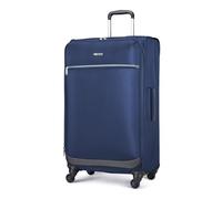 Amazon Basics Grande Valise Souple (76 cm), Avec 4 Roues Pivotantes Multidirectionnelles 360°, Extensible, Poche Zippée et Sangles, Poignée Télescopique, Bleu Marine