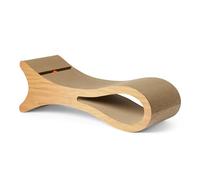 Amazon Basics Griffoir-Lit pour Chats d’Intérieur, Griffoir en Forme de Lit et en Carton Ondulé avec Balle Interactive et Herbe à Chat, Certification FSC, 87,1cm x 30,0cm x 30,0cm, Couleur Bois