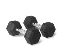 Amazon Basics haltères hexagonaux recouverts de caoutchouc set, 5 kg, Noir