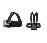 Amazon Basics Harnais de Poitrine avec Fixation pour caméra GoPro (Tous modèles) & Fixation Bandeau pour GoPro