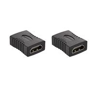 Amazon Basics HDMI Female to Female Coupler Adapter (2 Pack), 29 x 22mm, Black