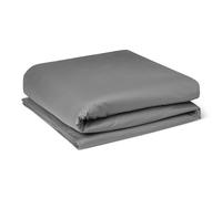 Amazon Basics Housse de Couette Deluxe, 100% Coton Satin 400 Fils, Extra-Doux avec Boutons-Pression, 135 x 200 cm, Gris Foncé