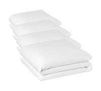 Amazon Basics Housse de Couette Deluxe, 100% Coton Satin 400 Fils, Extra-Doux avec Boutons-Pression, 135 x 200 cm, Blanc (Lot de 4)