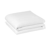Amazon Basics Housse de Couette pour Lit Double Deluxe, 100% Coton Satin 400 Fils, Extra-Doux avec Boutons-Pression, 220 x 240 cm, Blanc