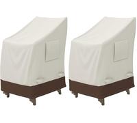 Amazon Basics Housse de Protection pour chaises de Jardin empilables, Beige/Brun Clair, 119.4 x 91.4 x 71.1 cm (Lot de 2)