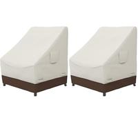 Amazon Basics Housse de Protection pour Fauteuil de Jardin à Dossier Haut, Beige/Brun Clair, 1er-Pack (Lot de 2)