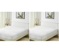 Amazon Basics Housse Intégrale de Matelas pour Lit 140 - Anti-Punaises et Anti-Acariens - Imperméable avec Fermeture Éclair Sécurisée, 140 x 200 x 30 cm, Blanc (Lot de 2)