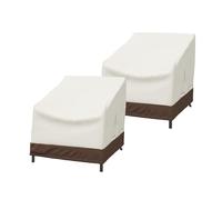 Amazon Basics housses pour fauteuils lounge à assise profonde, 1 Posti Lounge - Lot de 2, Beige/ brun clair