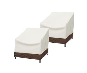 Amazon Basics housses pour fauteuils lounge à assise profonde, 1 Posti Lounge - Lot de 2, Beige/ brun clair