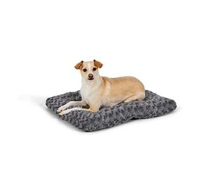 Amazon Basics Lavable en machine Coussin pour Chien domestique - 0,58 m, Gris motif spirale, L 58 x l 46 x H 6 cm
