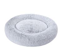 Amazon Basics Lit renforcé en fausse fourrure Doux en forme de donut pour animal domestique, Chien, Lavable en machine, 91 cm, Gris