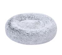 Amazon Basics Lit renforcé en fausse fourrure Doux en forme de donut pour animal domestique, Chien, Lavable en machine, 76 cm, Gris