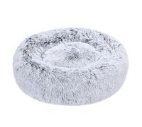 Amazon Basics Lit renforcé en fausse fourrure Doux en forme de donut pour animal domestique, Chien, Lavable en machine, 59 cm, Gris