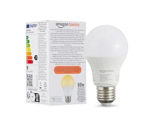 Amazon Basics Lot de 1 ampoule LED intelligente à intensité variable, E27, 8W (60W Equivalent), Fonctionne uniquement avec Alexa, Blanc Doux, 1 pièce