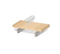 Amazon Basics Lot de 10 cintres en Bois avec Pinces, Couleur Naturelle, 35.99 x 1.19 x 16 cm