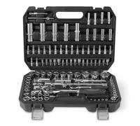 Amazon Basics Lot de 108 douilles avec cliquets, rallonges et embouts comprend un étui de rangement