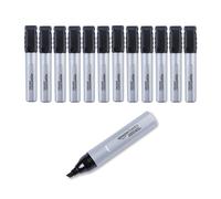Amazon Basics Lot de 12 marqueurs permanents à grande pointe biseautée, noir
