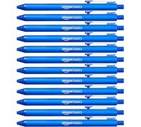 Amazon Basics Lot de 12 stylo-billes rétractables, Bleu