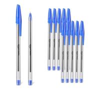Amazon Basics Lot de 12 Stylos à Bille pour la Maison, le Bureau et l’École, 1,0mm, Bleu