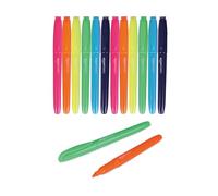 Amazon Basics Lot de 12 Surligneurs Avec 6 Couleurs Fluo Assorties, Pointe Biseautée Durable, Stylos Pour Adultes et Enfants, Multicolores