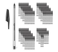 Amazon Basics Lot de 144 Stylos à Bille pour la Maison, le Bureau et l’École, 1,0mm, Noir