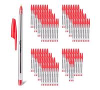 Amazon Basics Lot de 144 Stylos à Bille pour la Maison, le Bureau et l’École, 1,0mm, Rouge