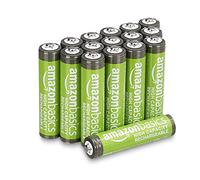 Amazon Basics Lot de 16 piles rechargeables AAA NiMH haute capacité, 850 mAh, 1,2 V, rechargeables 500 fois, préchargées