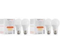 Amazon Basics Lot de 2 ampoule LED intelligente à intensité variable, E27, 8W (60W Equivalent), Fonctionne uniquement avec Alexa, Blanc Doux, 2 pièce