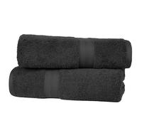 Amazon Basics Lot de 2 draps de douche 100 % coton pour salle de bain, résistants à la décoloration, doux et absorbants, 2 Serviette de bain, 70 x 140 cm, noir