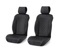 Amazon Basics Lot de 2 Housses de siège Avant de Voiture en Similicuir Respirant, Ajustement Universel, Dessus recouvert, Noir