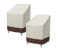 Amazon Basics Lot de 2 housses pour fauteuils, Beige+brun Clair