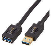Amazon Basics Lot de 2 rallonges de câble USB 3.0 Connecteurs mâle A vers Femelle A 1 m, Noir