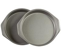 Amazon Basics Lot de 2 Ronde moules à gâteaux en acier carbone antiadhésif 22.8 cm, Gris