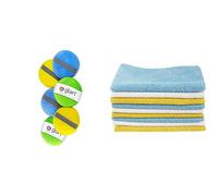 Amazon Basics Lot de 24 chiffons microfibre + Glart 46PP éponge à polir à la main en microfibre, tampon applicateur de cire, produits de polissage, au lieu d’une machine à polir