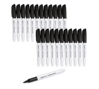 Amazon Basics Lot de 24 marqueurs indélébiles, Noirs