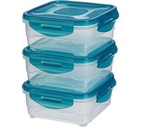 Amazon Basics Lot de 3 boîtes de conservation hermétiques, 3 x 0.8 litres, Transparent