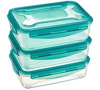 Amazon Basics Lot de 3 boîtes de conservation hermétiques, 3 x 1.2 litres, Transparent