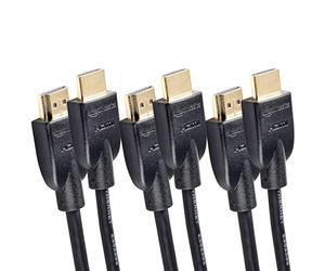 Amazon Basics Lot de 3 câbles HDMI 4K de 0,9 m - Haute performance 18 Gbps avec Ethernet, 4K@60Hz, 2160p, Noir