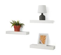 Amazon Basics Lot de 3 étagères murales flottantes en Bois, Blanc, 40,1 x 12,7 x 4,6 cm