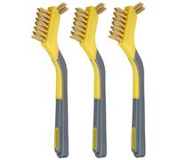 Amazon Basics Lot de 3 mini brosses en laiton avec prise en main douce, 12,7 mm, pour nettoyer et enlever la rouille, Jaune/Gris