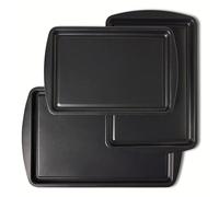 Amazon Basics Lot de 3 Plaques de Cuisson Antiadhésives, Empilables, Passent au Lave-Vaisselle et au Four