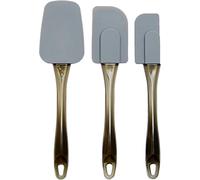 Amazon Basics Lot de 3 spatules en silicone, Gris/Or