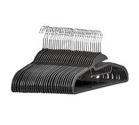 Amazon Basics Lot de 30 cintres en plastique ultra robustes antidérapants avec caoutchouc et barre horizontale, Gris