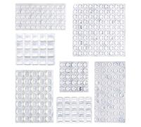 Amazon Basics Lot de 300 butoirs de porte d'armoire, coussinets autocollants transparents pour protection de surface et réduction du bruit, Transparent, 17.5 L x 11.4 W x 1.5 Th cm