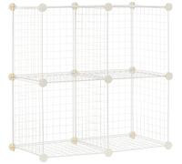 Amazon Basics Lot de 4 cubes de rangement en fil métallique-Blanc, 37 x 77 x 77 cm